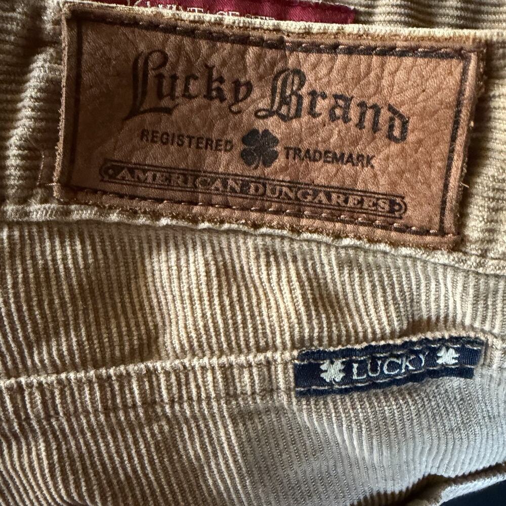 Lucky Brand 361 Vintage Straight Corduroy Pants Mens 40x32 Khaki Beige Cotton - Picture 9 of 12